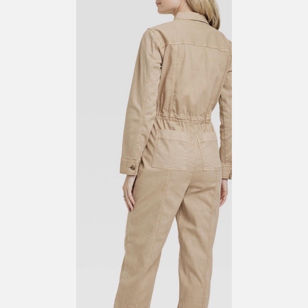 Universal Thread Tan Jumpsuit Button Up Long Slee… - image 3